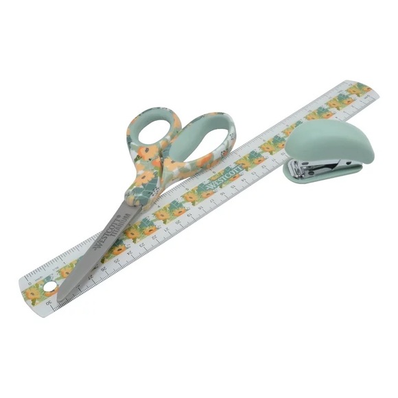 🎁 New Westcott Fashion Desk Set Sidekick, Scissors, Ruler and Mini Stapler - Picture 5 of 7